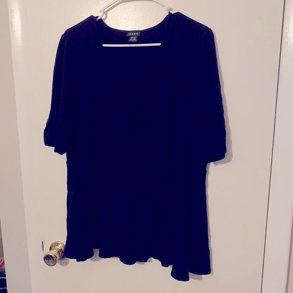 Torrid peplum shirt with tie on waist size 3x
